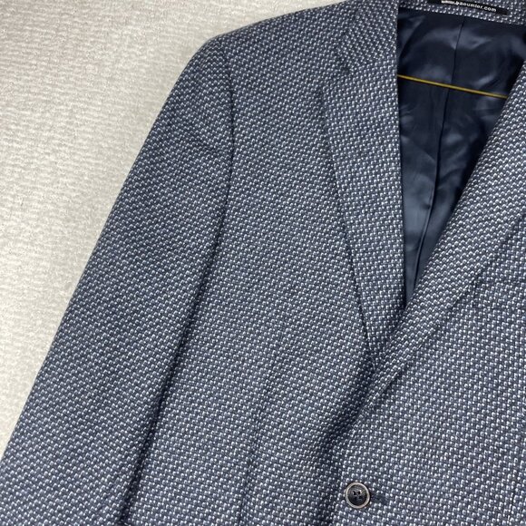 Baumler Mens Size 54 Wool Suit Jacket Tollegno 1900 Italy Blue Wool - Picture 3 of 16